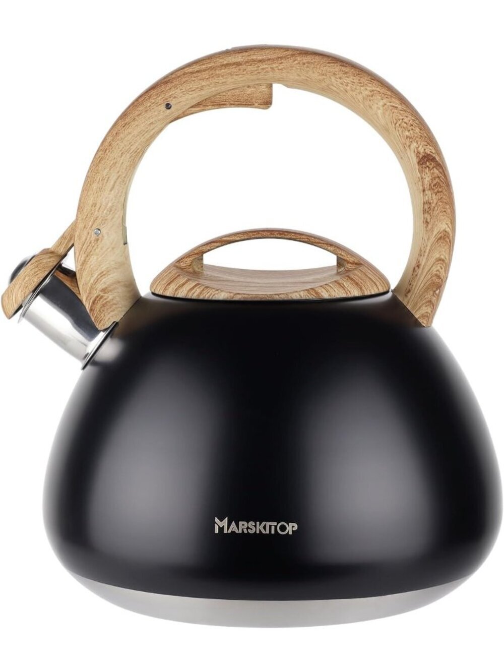 Black Stainless Steel Kitchen Whistling Tea Kettles 2.6QT Stovetop Cookware Pot
